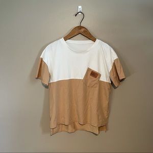 Fashion mBc Wear Tan Color Block Tee